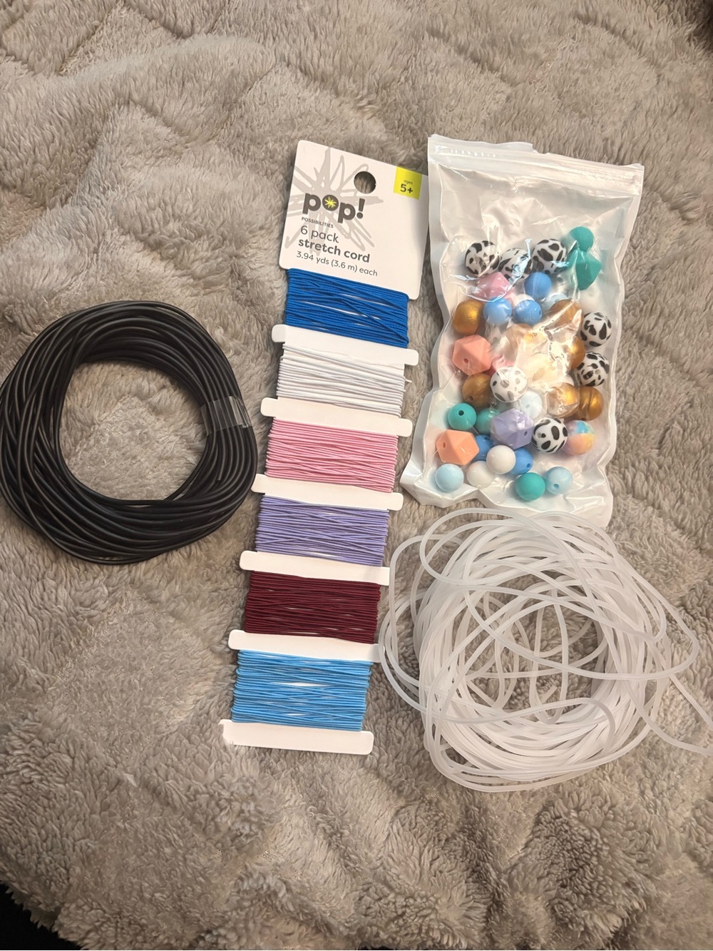 Pop! 6-Pack Stretch Cord & Mixed Bead Jewelry Kit - Multi Color